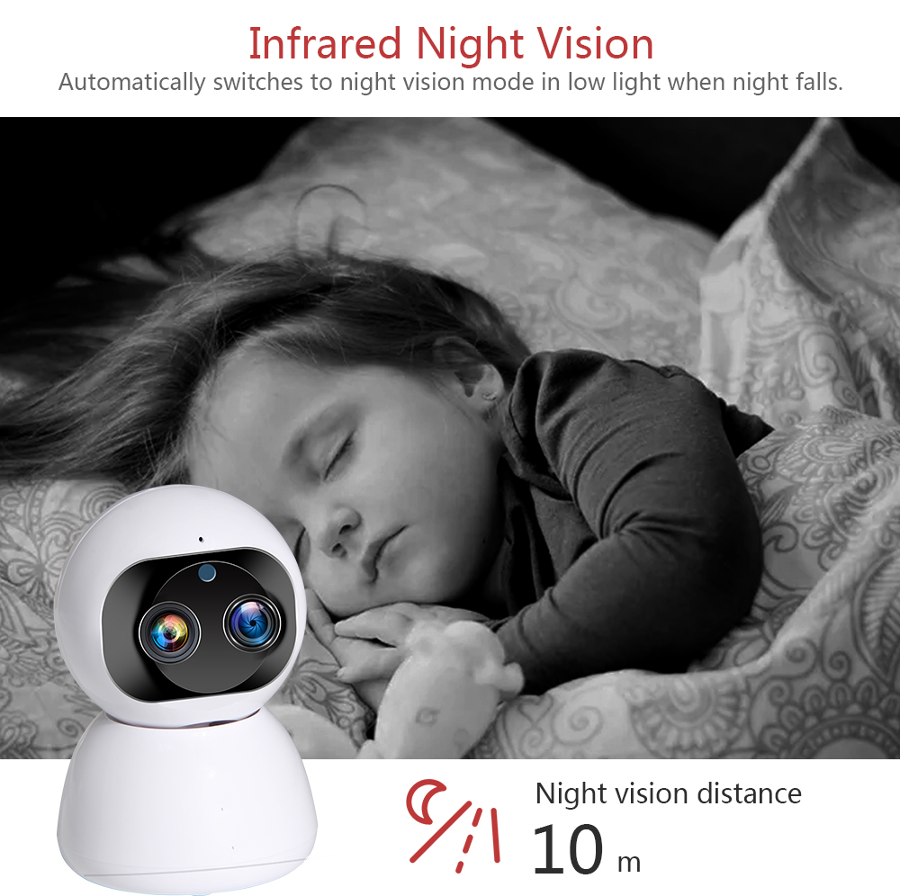 1080P dual lens Wifi automatic tracking Cloud home indoor camera